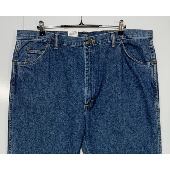 Wrangler Hero Jeans Mens 44X32 Blue Relaxed Fit Straight Dark Wash Workwear NWT - Picture 5 of 10